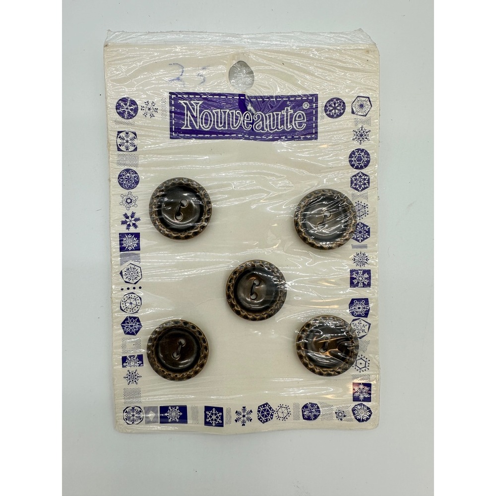 Nouveaute Sewing Buttons Unisex Vintage Decorative Textured Bronze 5 Count